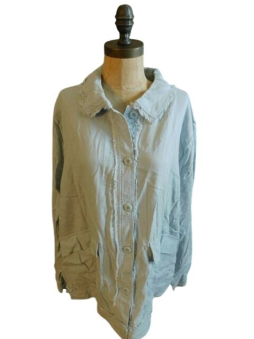 Westbound Woman Size 2X Plus Size Linen Blend Button Down Jacket NWT $99